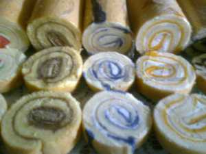 Variety of swiss rolls
